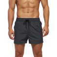 thumbnail image 1 of Fangasis Men Boardshorts Drawstring Swimwear High Waist Swimsuit Mens Breathable Swim Shorts Quick Dry Swimming Pool Beach Pants Dark Gray M, 1 of 4