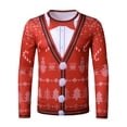 thumbnail image 1 of Fangasis Men Christmas T Shirt Long Sleeve Basic Tee Crew Neck Xmas Tops Men's Fashion Pullover Casual Party T-shirt Bow S, 1 of 2