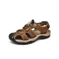 thumbnail image 1 of Fangasis Men Fisherman Sandal Lightweight Beach Shoe Non-Slip Sandals Casual Breathable Driving Shoes Dark brown 11, 1 of 8