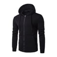 thumbnail image 1 of Fangasis Men Hoodies Drawstring Sweatshirt Zip Up Sweatshirts Men's Casual Pullover Regular Fit Winter Hooded Tops Black L, 1 of 2