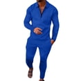 thumbnail image 1 of Fangasis Men Jogger Sets Two Pieces Tracksuit Set Long Sleeve Sweatshirts+Pant Outfits Mens Lounge Loungewear Regular Fit Gym HCXTZ-11 L, 1 of 2