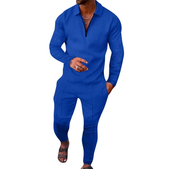 Fangasis Men Jogger Sets Two Pieces Tracksuit Set Long Sleeve Sweatshirts+Pant Outfits Mens Lounge Loungewear Regular Fit Gym HCXTZ-11 L