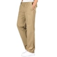 thumbnail image 1 of Fangasis Men Pants Mid Waisted Bottoms Elastic Waist Trousers Mens Plain Loungewear Fitted Yoga 2020 Khaki XXL, 1 of 2