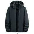 thumbnail image 1 of Fangasis Men Rain Jacket Long Sleeve Raincoat Zip Up Outwear Mens Lightweight Coat Waterproof Fitness Male Gray 3XL, 1 of 2