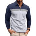 thumbnail image 1 of Fangasis Men Tops Lapel Neck Blouse Colorblock Polo Shirt Mens Athletic T Shirts Regular Fit Tennis T-Shirt White L, 1 of 4