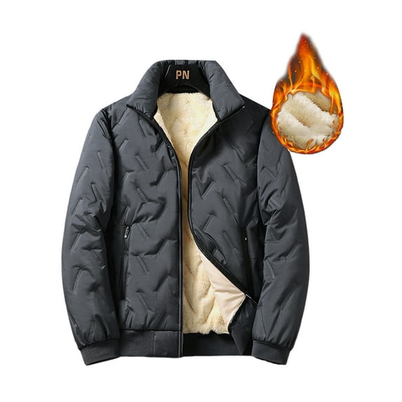 Fangasis Men's Winter Warm Jacket Long Sleeve Outwear Coat Mens Casual Overcoats Business H001 Gray 5XL