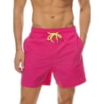 thumbnail image 1 of Fangasis Mens Beach Pants Elastic-Waist Swimsuit Solid Color Boardshorts Men Comfy Swimming Suit Breathable Hot Spring Swimwear Rose Red 3XL, 1 of 4