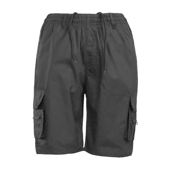 Fangasis Mens Beach Shorts High Waist Bottoms Drawstring Summer Short Pants Men Classic Fit Cargo Lounge Holiday Mini Trousers Dark Gray 3XL