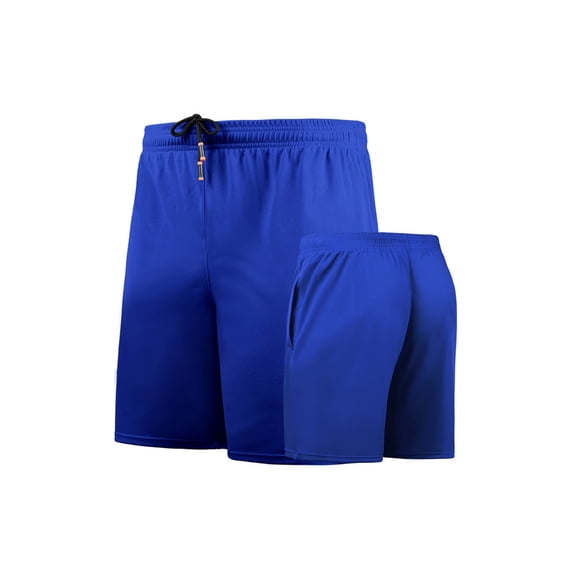 Fangasis Mens Beach Shorts Quick Dry Summer Short Pants Solid Color Bottoms Men Loose Beachwear Casual Workout Mini Trousers Blue XL