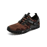 Fangasis Mens Trekking Sneakers Lightweight Hiking Shoes Breathable Wading Shoe Sports Comfort Casual Sneaker Brown 7