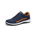 thumbnail image 1 of Fangasis Mens Walking Shoes Patchwork Sneakers Workout Fitness Running Shoe Tennis Round Toe Fashion Sneaker Blue 12, 1 of 5