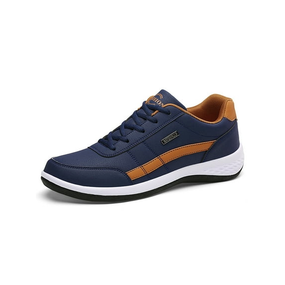 Fangasis Mens Walking Shoes Patchwork Sneakers Workout Fitness Running Shoe Tennis Round Toe Fashion Sneaker Blue 8