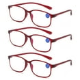 thumbnail image 1 of Fangasis Reading Glasses Protection Eyewear Vision Care Mens Womens High-Definition Readers Spectacles Unisex Magnifying Anti-BlueRay Anti-Blue Lightweight Red-3PCS +1.25, 1 of 5
