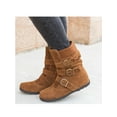 thumbnail image 1 of Fangasis Short Wide Calf Ankle Knit Boots for Womens Girls Winter Warm Anti-Slip Zipper Shoes Indoor\Outdoor, 1 of 5