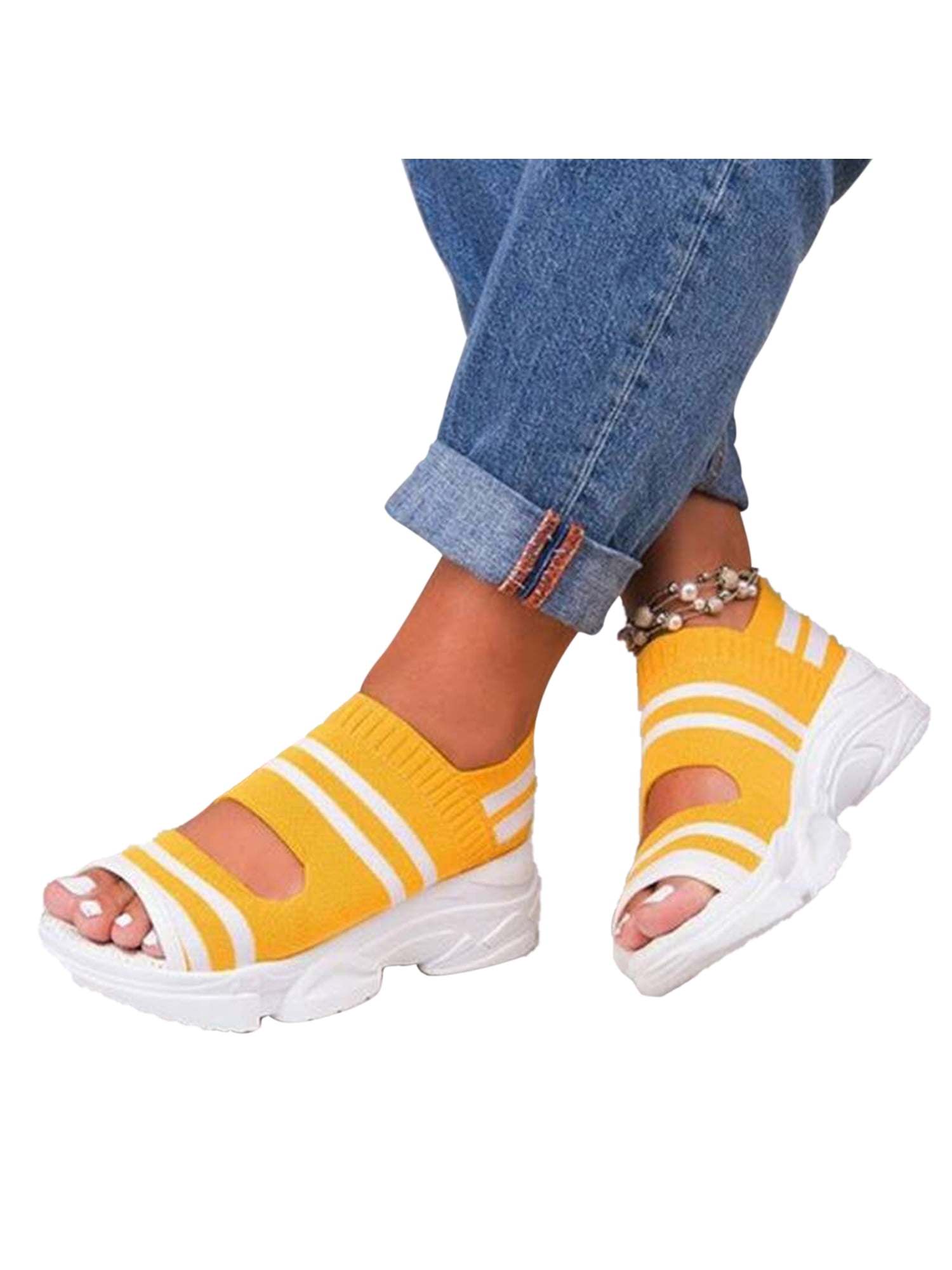Fangasis Summer Sandals for Women Comfortable Wedge Peep Toe