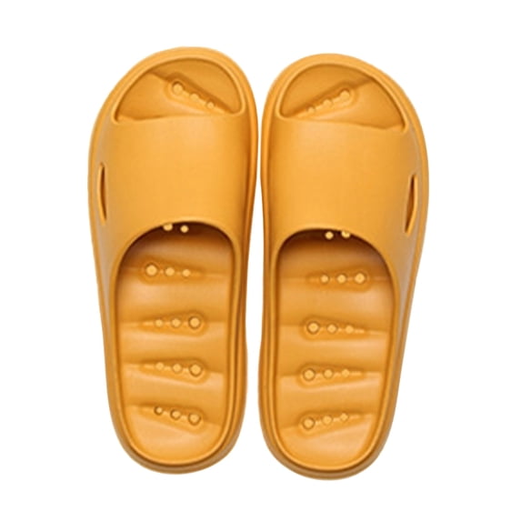 Fangasis Unisex Slide Sandals Quick Dry Flat Sandal Comfort Slides Pool Lightweight Shower Slippers Yellow 4.5-5(W)