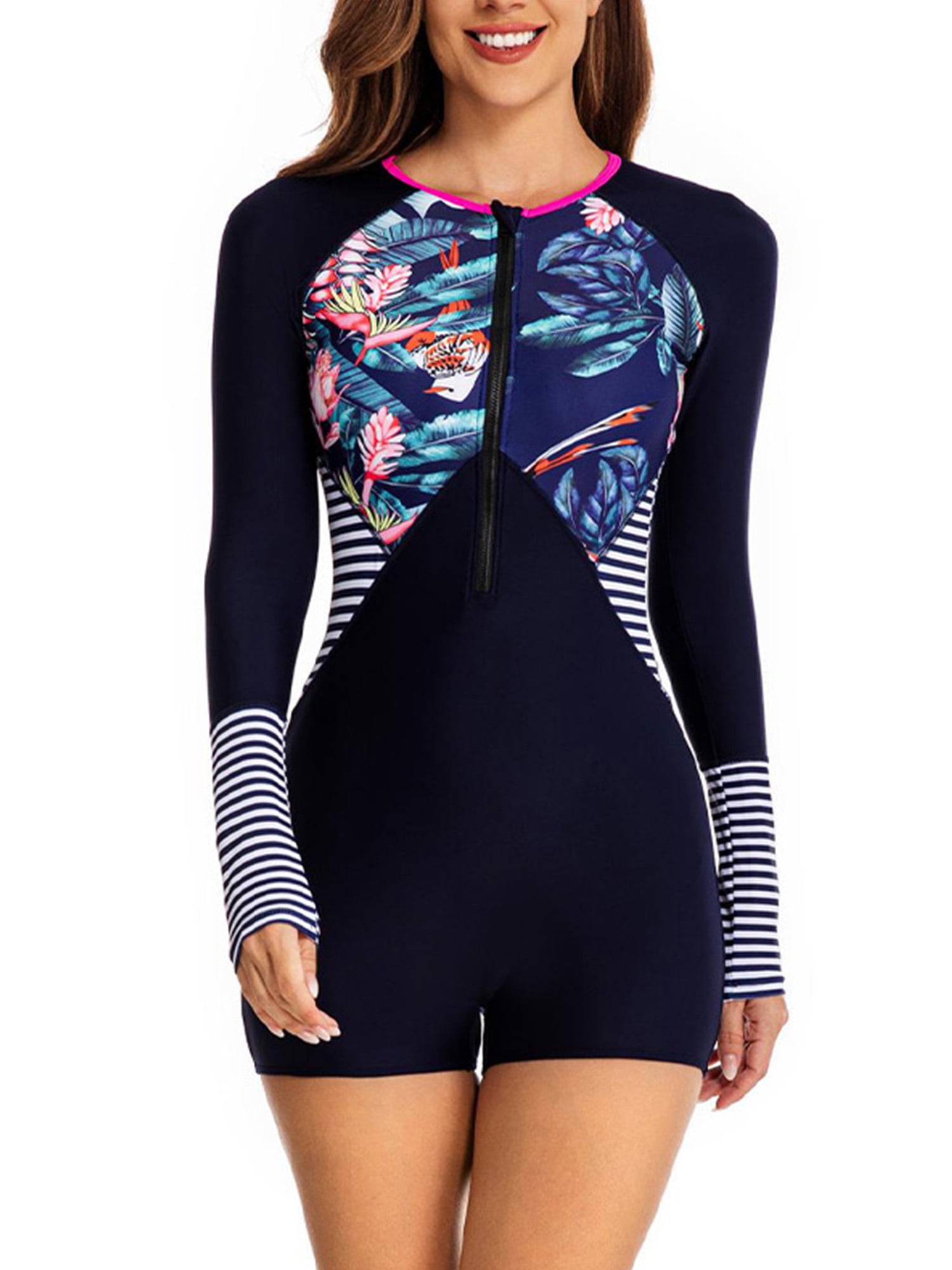 Fangasis Women Beachwear One Piece Swimwear Rash Guard Surfing Swimsuit