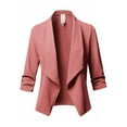 thumbnail image 1 of Fangasis Women Blazer Solid Color Blazers Lapel Neck Business Jacket Ladies Soft Cardigan Jackets Comfy Party Formal Coat Pink XXL, 1 of 3