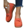 thumbnail image 1 of Fangasis Women Boat Shoes Breathable Flats Driving Loafers Work Classic Moccasin Orange 8.5, 1 of 8