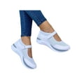 thumbnail image 1 of Fangasis Women Casual Sneakers Non-slip Flats Ankle Strap Walking Shoes Jogging Comfortable Mary Jane Sneaker White 8, 1 of 5