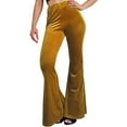 thumbnail image 1 of Fangasis Women Pants Wide Leg Bottoms Velvet Palazzo Pant Ladies Loose Fit Trousers Casual Summer Light Brown M, 1 of 2