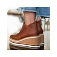 thumbnail image 1 of Fangasis Women Platform Slip On Loafers Comfort Suede Moccasins Wide Low Top Wedge Shoes, 1 of 4