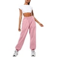 thumbnail image 1 of Fangasis Women Sweatpants With Pockets Trousers Solid Color Jogger Pants Ladies Lounge Bottoms Comfy Running Pink XL, 1 of 4