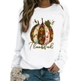 thumbnail image 1 of Fangasis Women T Shirt Long Sleeve Thanksgiving Tops Pumpkin Print Tee Ladies Funny Pullover Casual Festival T-shirt White 2XL, 1 of 2