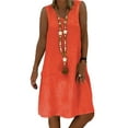 thumbnail image 1 of Fangasis Women Tank Dresses A-Line Midi Dress Tunic Sundress Ladies Hawaiian Fashion Daily Wear Orange S, 1 of 2
