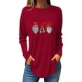 thumbnail image 1 of Fangasis Women Tee Long Sleeve Christmas T Shirt Crew Neck Xmas Tops Ladies Clothes T-shirt Holiday Tunic Blouse #05 2XL, 1 of 2