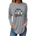 thumbnail image 1 of Fangasis Women Tee Long Sleeve Christmas T Shirt Crew Neck Xmas Tops Ladies Clothes T-shirt Holiday Tunic Blouse #08 L, 1 of 2
