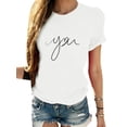 thumbnail image 1 of Fangasis Women Tops Short Sleeve Tee Valentine's Day T-Shirt Ladies Casual Tunic Blouse Boho Work Shirt White S, 1 of 2