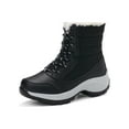 thumbnail image 1 of Fangasis Women Winter Boot Lightweight Snow Boots Lace Up Warm Booties Driving Slip Resistant Comfort Shoes Black 6.5, 1 of 9