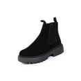thumbnail image 1 of Fangasis Womens Ankle Boots Anti-Slip Winter Shoes Pull On Chelsea Boot Walking Wear Resistant Combat Booties Black 5, 1 of 7