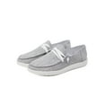 thumbnail image 1 of Fangasis Womens Canvas Loafer Slip On Casual Closed Toe Lace Up Flatform Boat Shoes Gray 8, 1 of 8