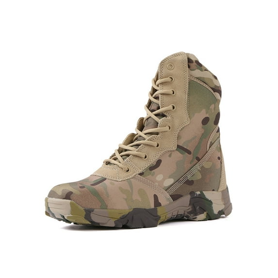 Fangasis Womens Combat Boots Breathable Military Tactical Boot High Top Hiking Booties Jungle Lightweight Outdoor Shoes Green Camouflage 11