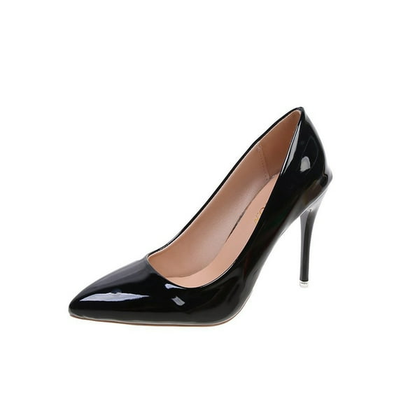 Fangasis Womens Dress Shoes Anti-Slip Pumps Slip On Stiletto Heels Casual Comfort Pump Black 4.5