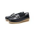 thumbnail image 1 of Fangasis Womens Flats Breathable Loafers Comfort Casual Shoes Work Fashion Boat Shoe Black 7.5, 1 of 9