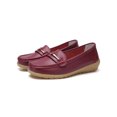 thumbnail image 1 of Fangasis Womens Flats Breathable Loafers Comfort Casual Shoes Work Fashion Boat Shoe Burgundy 7.5, 1 of 9