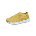 thumbnail image 1 of Fangasis Womens Flats Non-Slip Sneakers Slip On Casual Shoes Sports Breathable Walking Shoe Yellow 4.5, 1 of 7