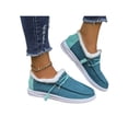 thumbnail image 1 of Fangasis Womens Moccasin Slippers Non-Slip Warm Casual Shoes Comfort Boat Shoe Walking Flats Loafer Slipper Blue 10, 1 of 7