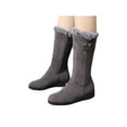 thumbnail image 1 of Fangasis Womens Warm Shoes Fuzzy Collar Snow Boots Side Zip Winter Boot Cold Weather Casual Gray 6, 1 of 6