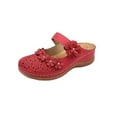 thumbnail image 1 of Fangasis Womens Wedge Sandals Lightweight Casual Shoes Closed Toe Slides Beach Flowers Slide Slippers Red 5.5, 1 of 2