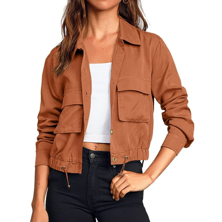 Women's cropped military style cheap jacket