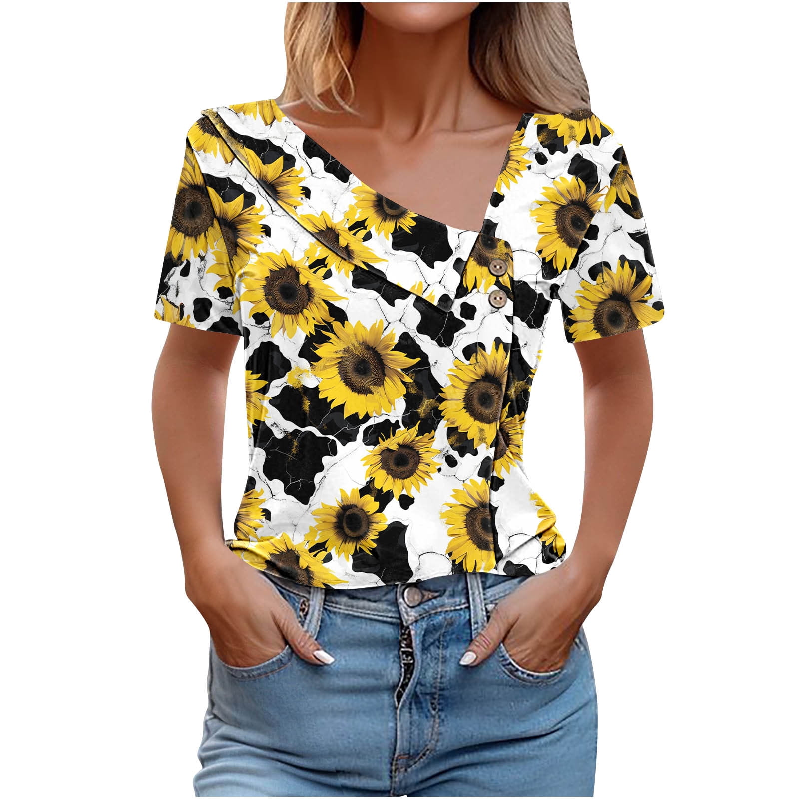 Fanggo Blouses for Women Casual Petite Dressy Tops for Women 2024 Short