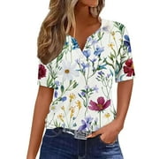 Fanggo Now Trending Work Blouses for Women Office Plus Plus Size Tops for Women Sexy Club Oversized Tshirts for Women Graphic Gym Tunics for Women 2024 Short Sleeve Clearance Sales