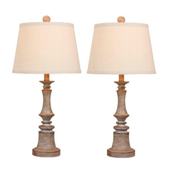 Fangio Lighting Pair of 26.5' Candlestick Table Lamps, Gray - W-6240CWG-2PK