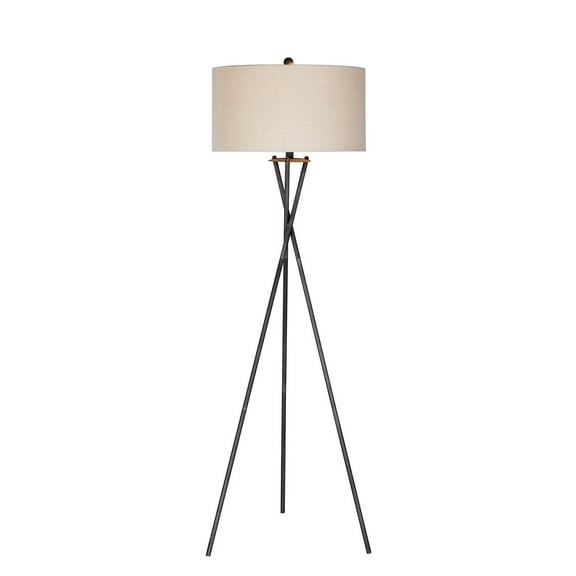 Fangio Lighting W-1538 63.5 in. Tripod Metal Floor Lamp - Rust Black