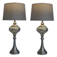 thumbnail image 1 of Fangio Lighting 's 1594 Pair of 30in. Brushed Steel & Glass Table Lamps, 1 of 2