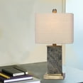 thumbnail image 1 of Fangio Lighting 's 19 in. Stone & Metal Table Lamp in a Natural Stone & Antique Brass Finish, 1 of 2